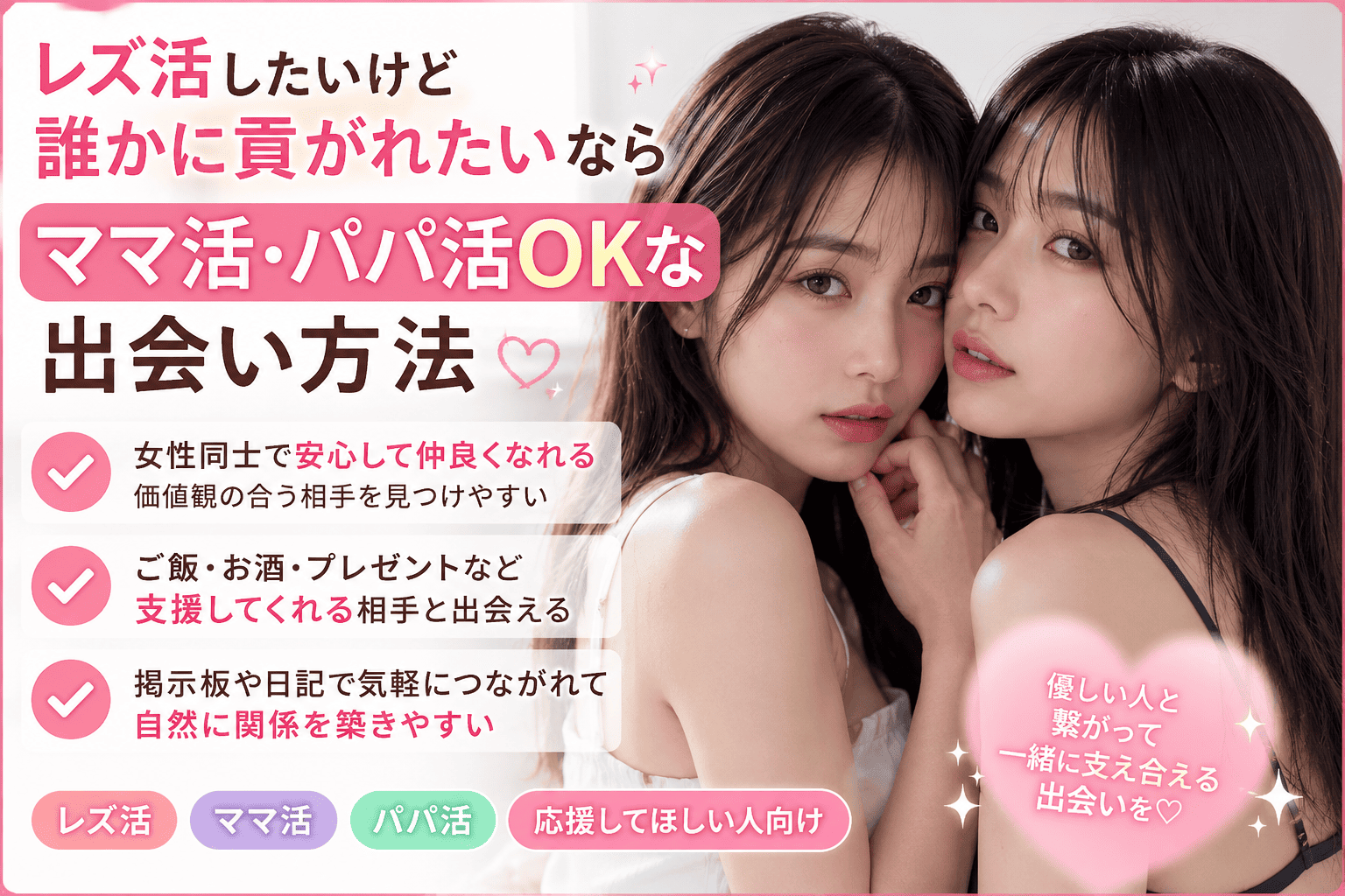 レズ活したいけど誰かに貢がれたいならママ活・パパ活OKな出会い方法